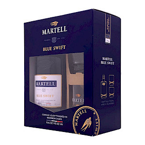 Martell Blueswift Cognac Quavo Edition with 2  Gla